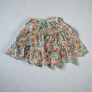 Mini Boden Corduroy 3 Tier Twirl Skirt Girls 6-7Y Floral Print Velvet Cinch